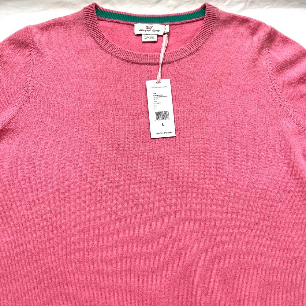 NWT Vineyard vines cashemer bland pink pullover top L - Picture 12 of 12